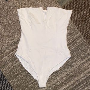 Off white strapless bodysuit